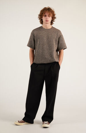 Black Pleated Baggy Trousers image number 1