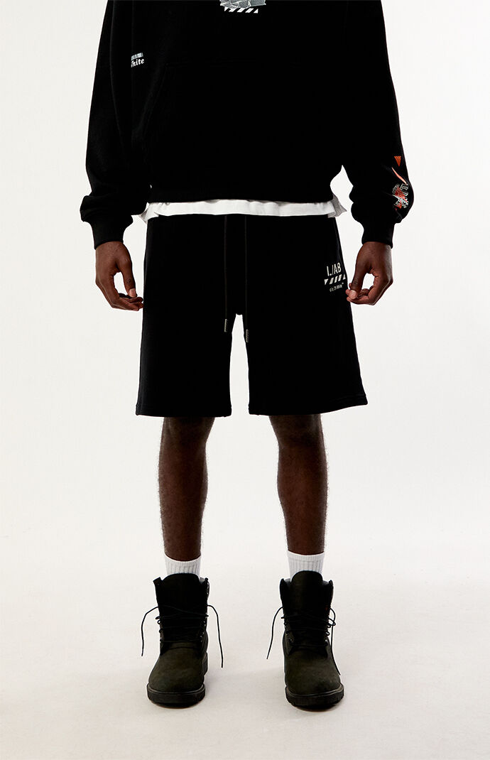 L/AB c/o Off-White Diagonal Open Hem Jogger Sweat Shorts | Pacsun