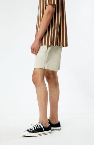 Tan Sail Seersucker 4.5" Swim Trunks image number 3