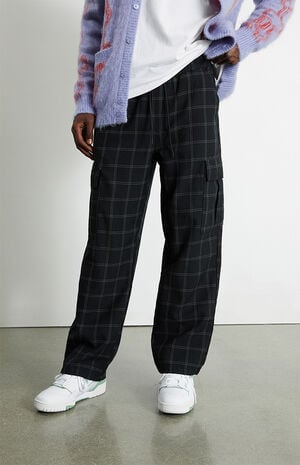 Plaid Loose Cotton Cargo Pants image number 2