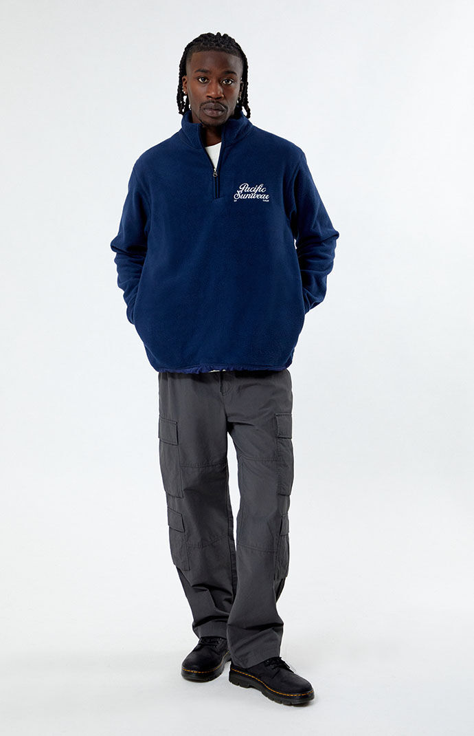 PacSun Pacific Sunwear Logo Quarter Zip Sherpa Sweater PacSun