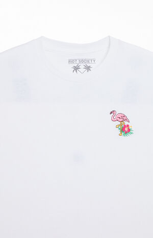 Floral Flamingo Embroidered T-Shirt image number 2