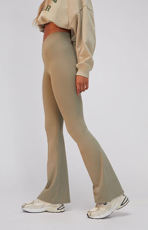 PAC WHISPER Olive Active Crossover Flare Yoga Pants image number 4