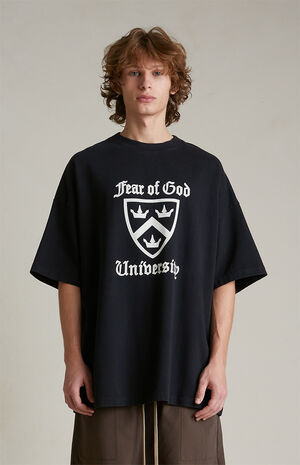 Black Heavy Crew Neck T-Shirt image number 2