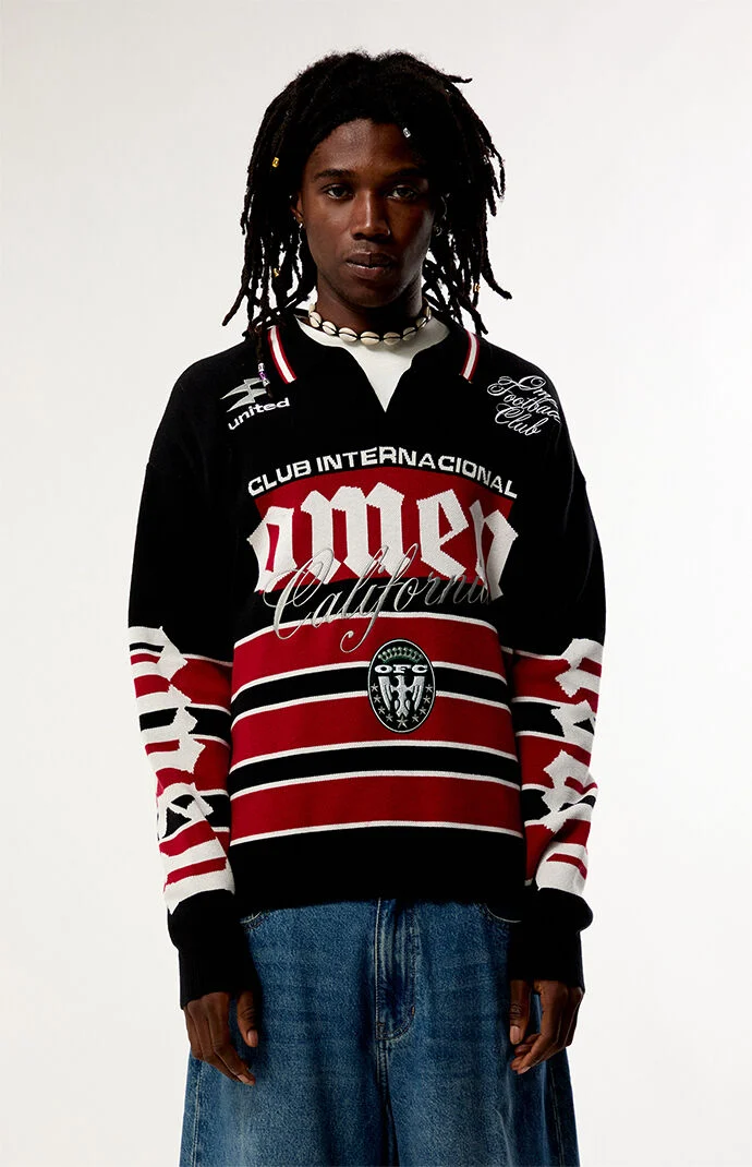 Pacsun Omen Long Sleeve Polo Shirt