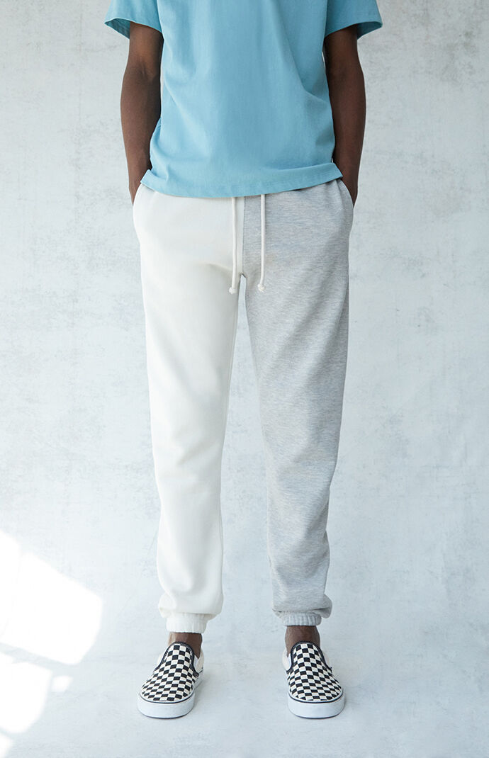 Gray & White Basic Fleece Sweatpants