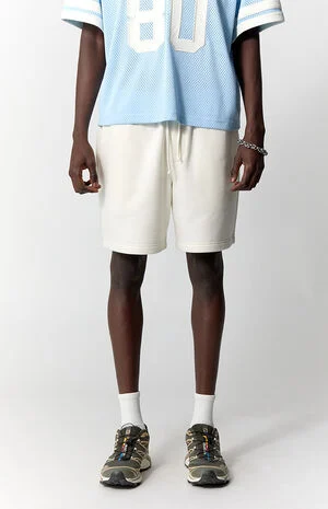 Cream Fleece Volley Sweat Shorts image number 2