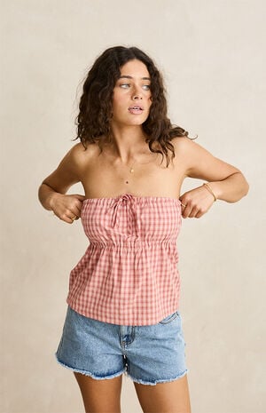 Kirra Checker Strapless Top image number 1