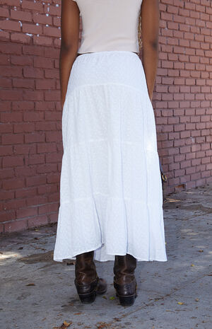 White Floral Izzy Maxi Skirt image number 4