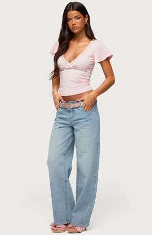 Yvetta Lacey Flutter Sleeve Top image number 4