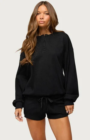 Baila Waffle Henley Top image number 1