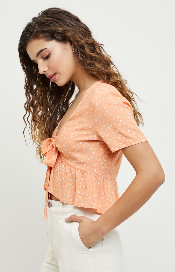 Tie Front Woven Top