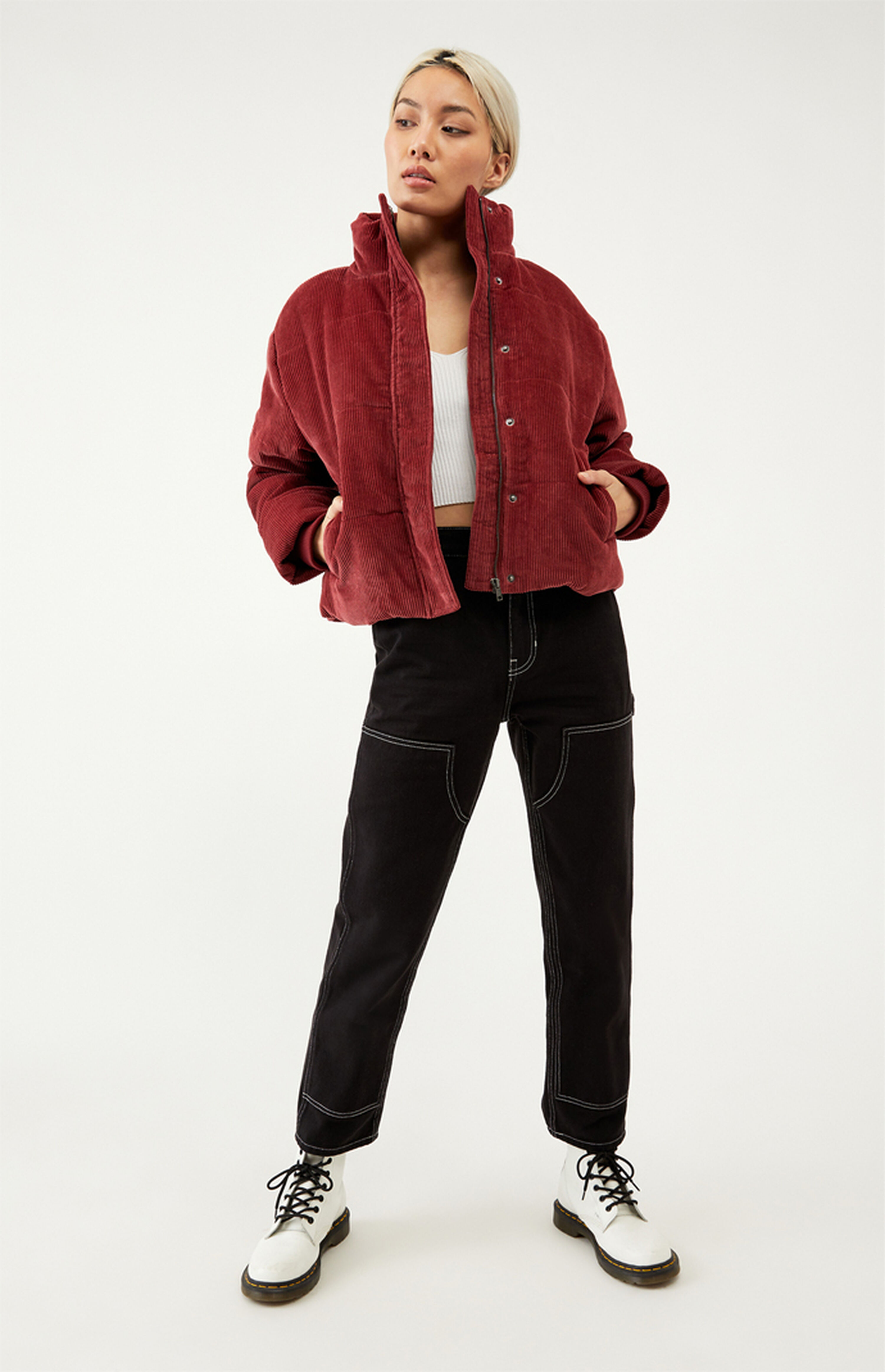 rvca eezeh puffer cropped jacket