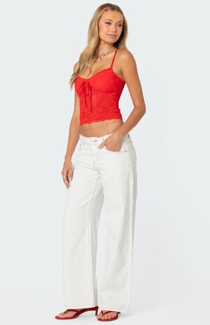 Strawberry Bow Pocket Jeans image number 3