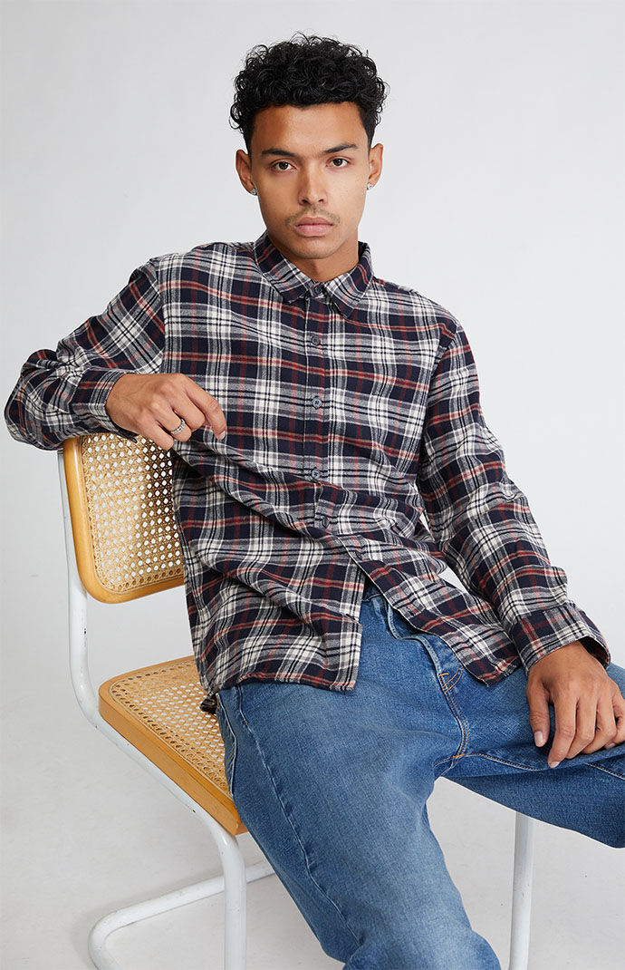 black shirt grey trousers