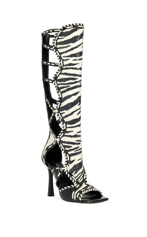 Women's Indranihigh Zebra Stiletto Sandal Boots image number 2