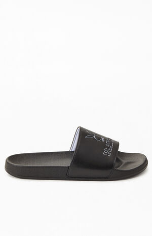 By PacSun Women's Black Bunny Slide Sandals image number 2