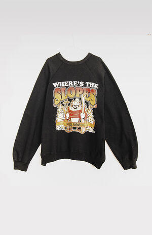 Upcycled Skiing Taz Crew Neck Sweatshirt image number 1