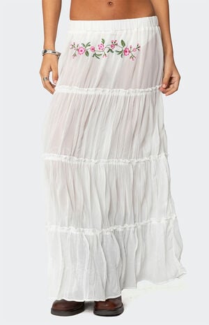 Tai Embroidered Tiered Maxi Skirt image number 2