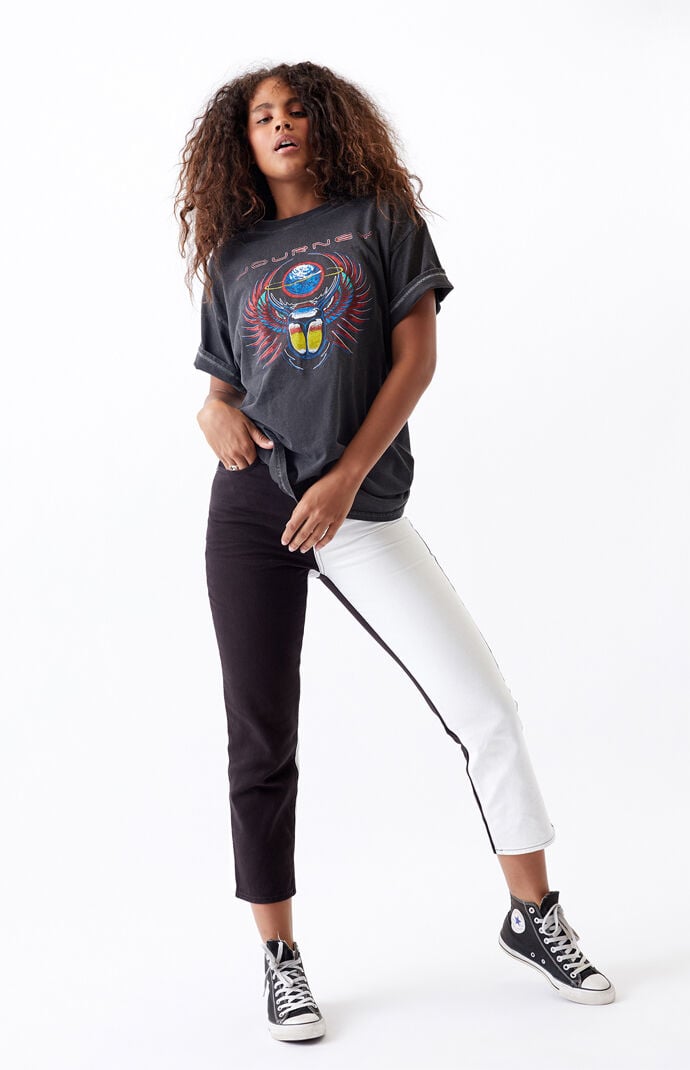 black and white panel jeans