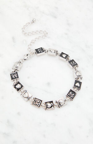 Square Bow & Heart Charm Bracelet image number 2