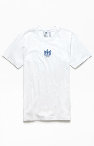White & Blue 3D Trefoil T-Shirt image number 1