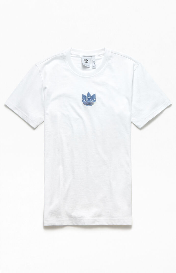 White & Blue 3D Trefoil T-Shirt