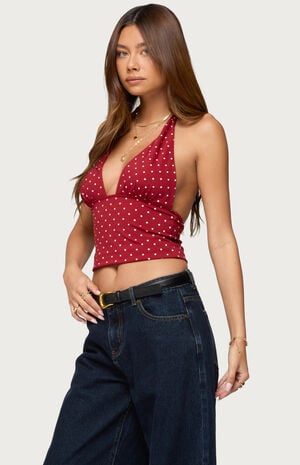 Blaire Polka Dot Halter Top image number 2