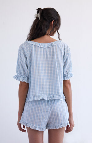 Printed Ruffle Pajama Shorts image number 5