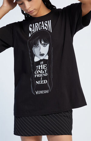 Wednesday Sarcasm Only Friend T-Shirt image number 2
