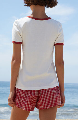 White Hailie 23 Ringer T-Shirt image number 4