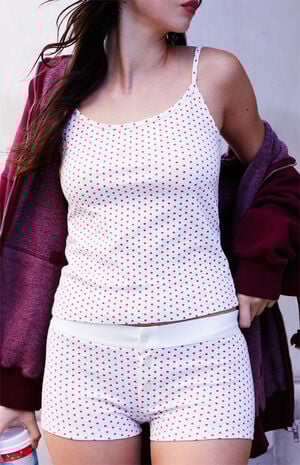 Red Heart Print Skylar Pajama Tank Top image number 1