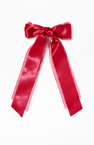 Satin Organza Bow Barrette image number 1