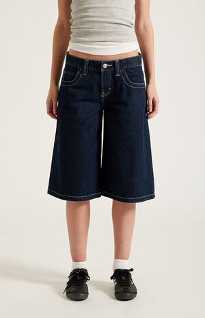 Peyton Extreme Jorts Contrast Stitch Dark Blue image number 2