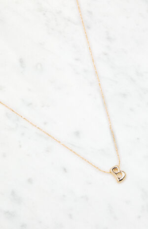 B Initial 14K Gold Plated Necklace image number 2