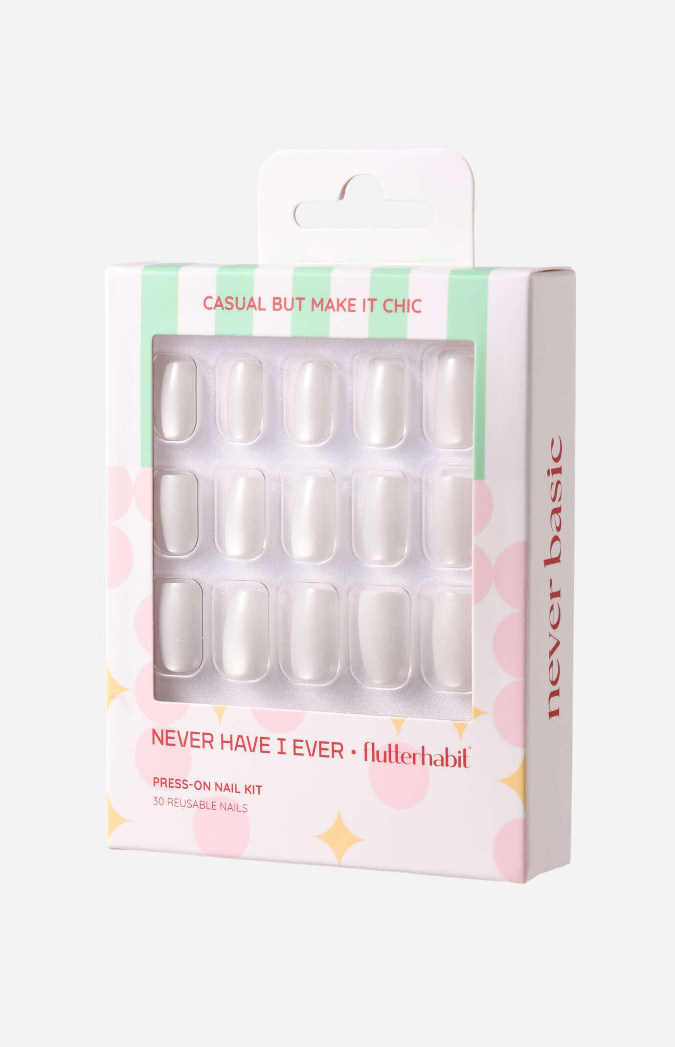 NEVER HAVE I EVER Casual But Make It Chic Square Press-On Nails