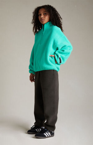 Essentials Mint Leaf Polar Fleece Half Zip Sweatshirt image number 5