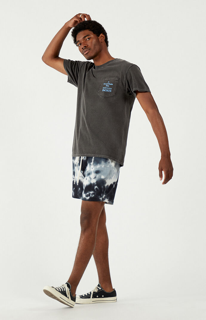 Black and white hot sale tie dye shorts