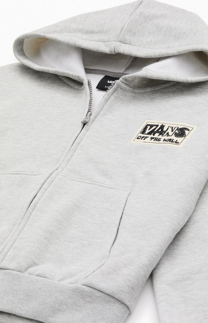 Vans Kids Heather Grey Van-Archy Label Full Zip Hoodie | Pacsun