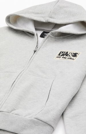 Kids Heather Grey Van-Archy Label Full Zip Hoodie image number 2