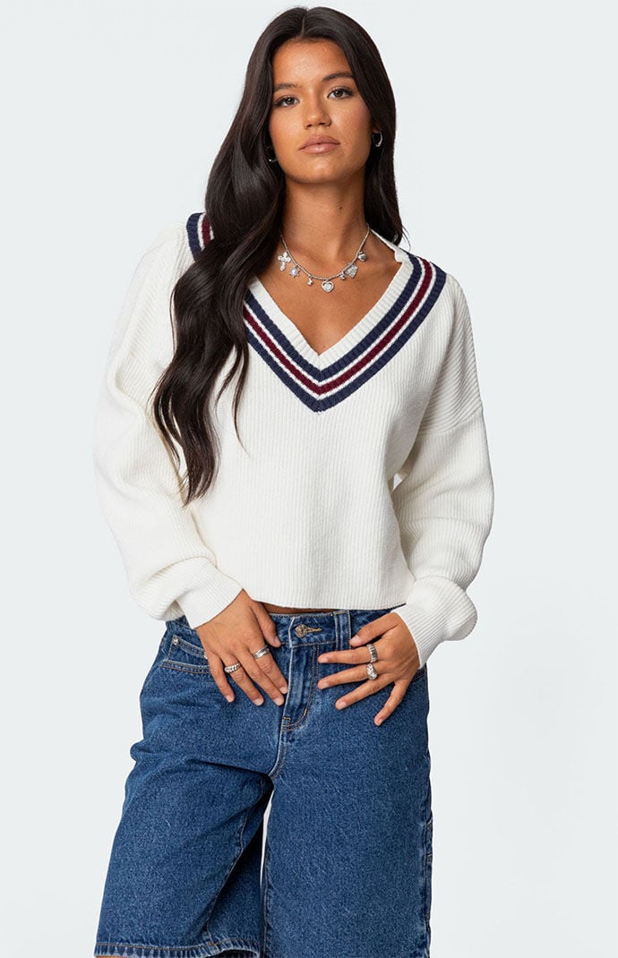 Edikted Lauryl V Neck Sweater | PacSun