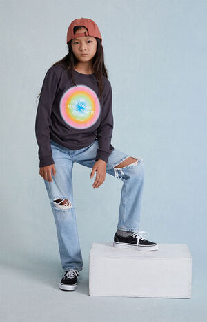 Light Blue Ripped Straight Leg Jeans image number 1