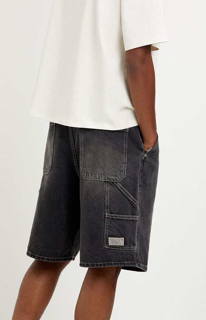 Pacsun Parker Baggy Jean Shorts Carpenter Black