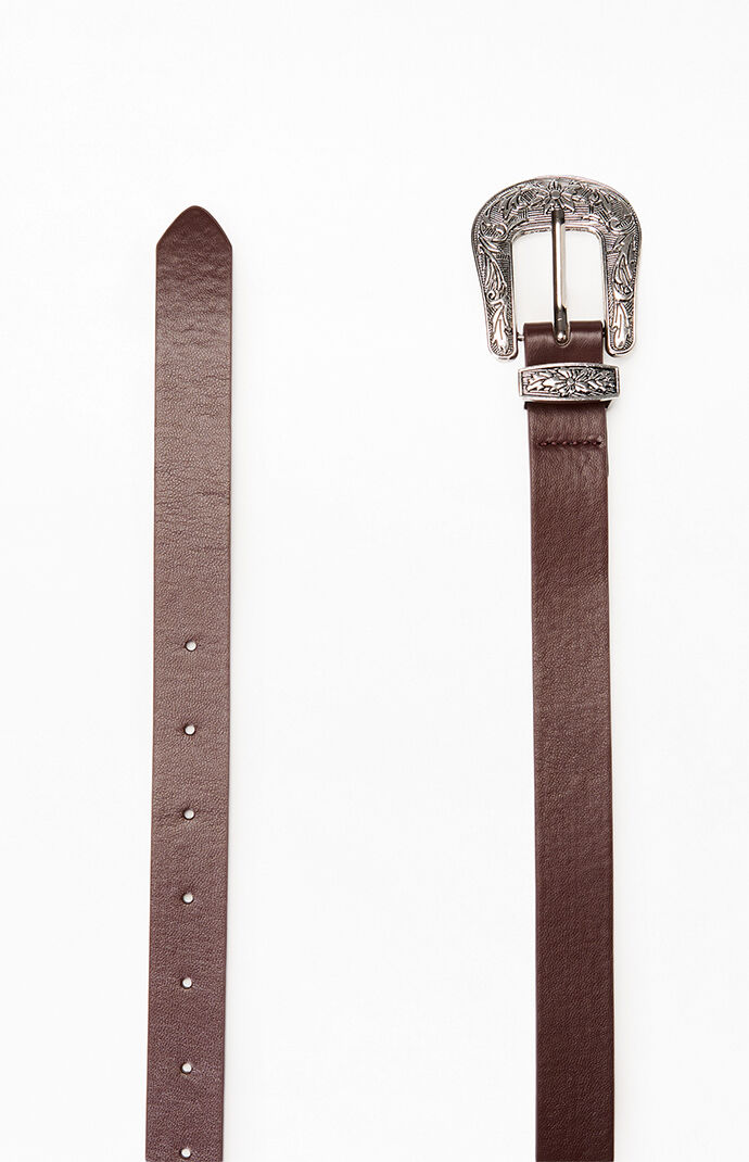 PacSun Brown Basic Western Buckle Belt