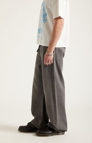 Gray Straight Drawstring Pants image number 3