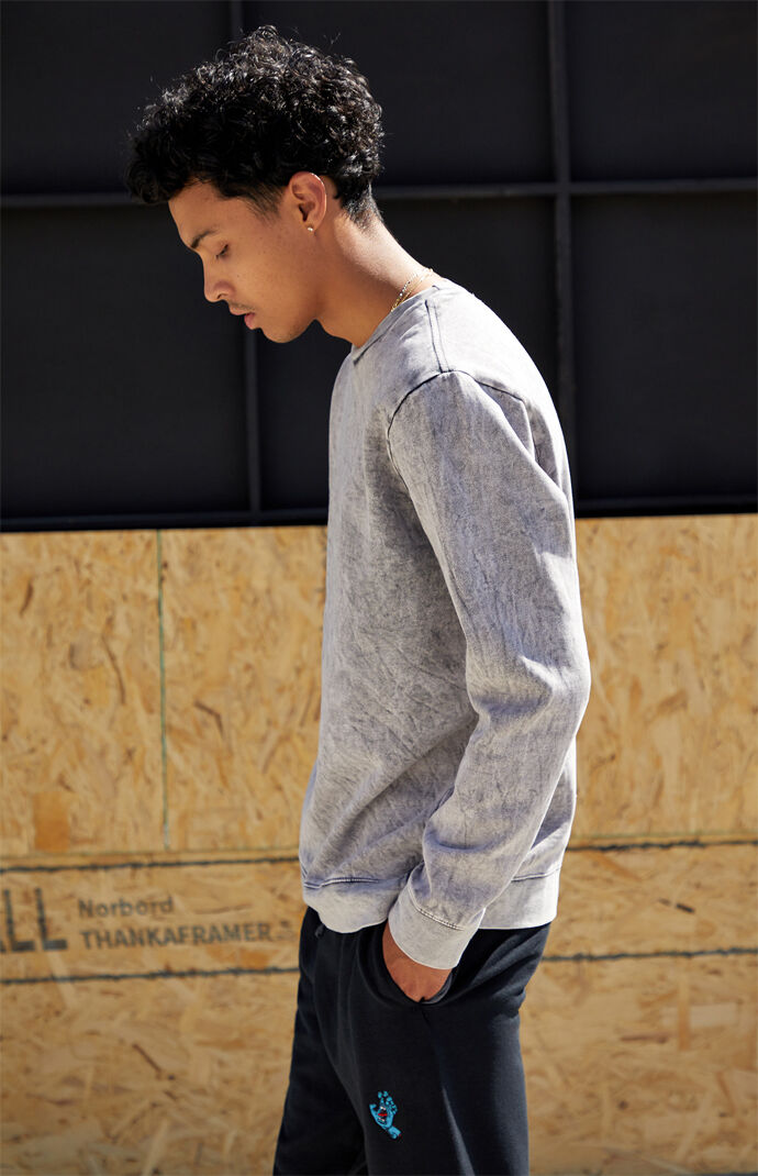 Acid Wash Crew Neck Sweatshirt