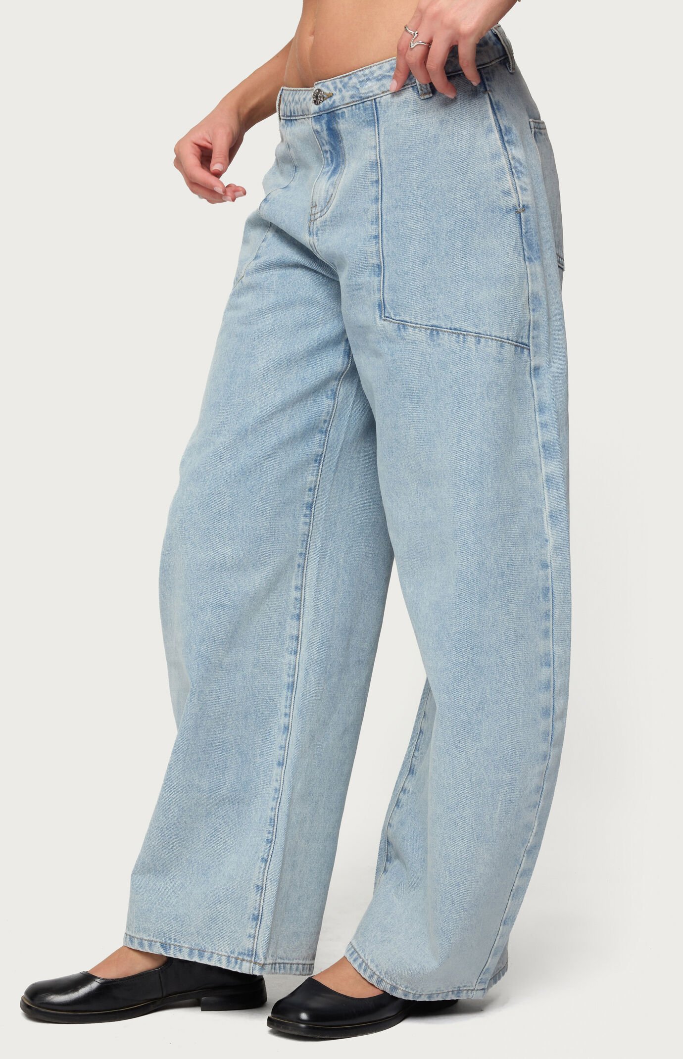 Edikted Jolie Low Rise Barrel Jeans