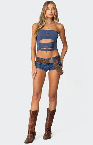 Laurier Distressed Knit Tube Top image number 2