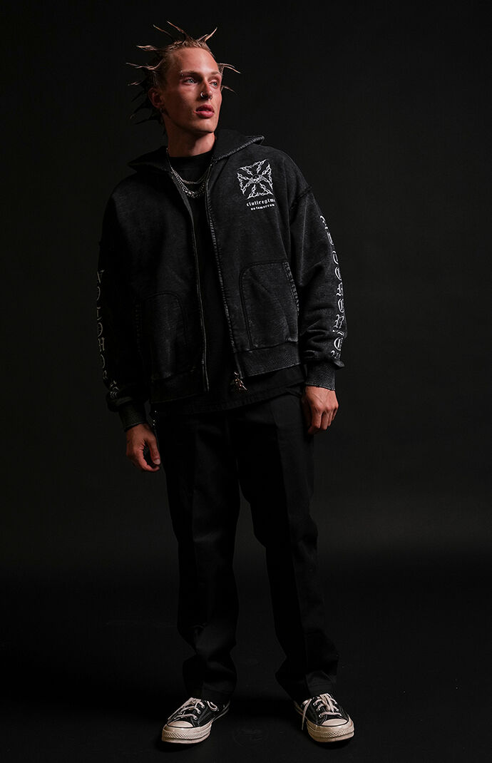 No Tomorrow x Civil Active Iron Skull Full Zip Cropped