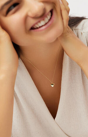Lev Small Gold Heart Necklace image number 3